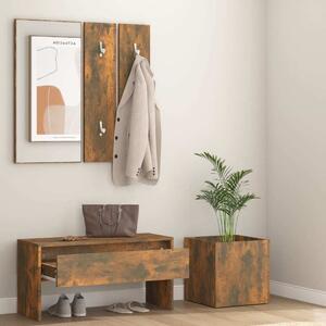 Set di mobili da corridoio The Living Store in legno rovere fumé