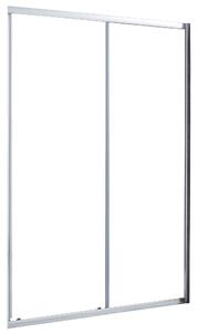 Box doccia con ingresso frontale porta scorrevole 140 cm, H 185 cm in alluminio, spessore 4 mm trasparente cromato