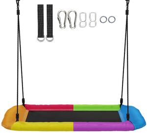 AIYAPLAY Altalena a nido regolabile in altezza Altalena sospesa fino a 300kg con corde regolabili per 3-8 anni 148x77x180 cm Multicolore | Aosom Italy