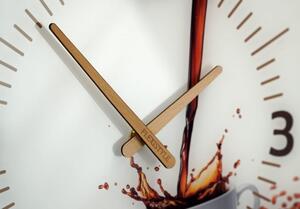 Orologio da cucina con lancette in legno con stampa tazza di caffè