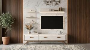 Mobile TV a parete, pensile, scaffale, stile moderno, bianco, soggiorno, pratico
