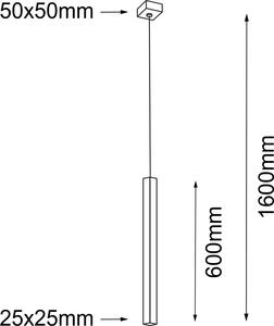 Lampada a sospensione AOMORI nera 1xG9x2,5W in alluminio, dimensioni: 160x5x5 cm, IP20, Shilo
