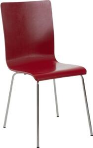 Sedia per visitatori - Sedia per ospiti - Schienale confortevole, struttura in legno e look cromato | Colore: rosso