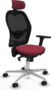 Sedia da ufficio con poggiatesta Jorquera Piqueras y Crespo 3D086N2 Rosso granato