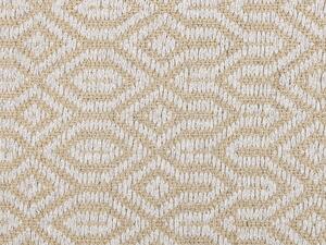 Tappeto in juta beige e cotone 140 x 200 cm intrecciato a mano con frange Boho soggiorno camera da letto Beliani