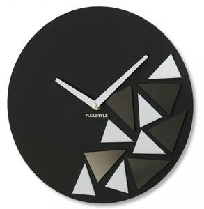 Elegante orologio in vetro acrilico nero, 30 cm