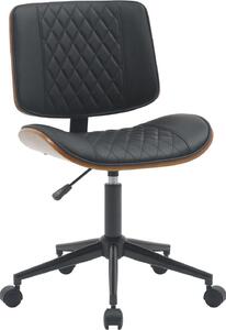 Sedia da ufficio, mobili da ufficio, sgabello curvo di design - comodo e regolabile | colore: noce/nero
