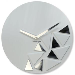 Elegante orologio in vetro acrilico bianco, 30 cm