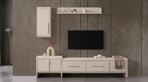 Mobile TV a parete, pensile, scaffale, stile moderno, bianco, spazioso, pratico
