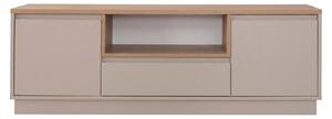 Mobile TV moderno color beige, mobiletto contenitore in legno, mobili per TV, arredamento per soggiorno