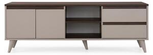 Mobile TV in legno color beige, ideale per l'arredamento del soggiorno, elegante e perfetto per creare un angolo TV di stile