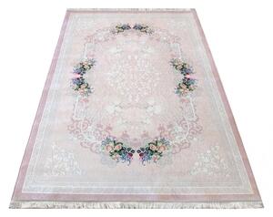 Tappeto antiscivolo rosa, motivo floreale delicato Larghezza: 80 cm | Lunghezza: 150 cm