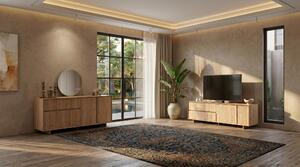 Set per soggiorno in tonalità marrone: grande mobile TV, consolle, specchio, mobili moderni per la televisione