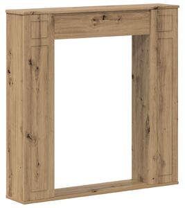 VidaXL Rivestimento per camino, effetto legno artigianale, rovere, 100 x 20 x 100 cm, materiale composito