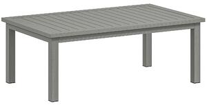 Outsunny Tavolino basso rettangolare con piano a doghe per interno/esterno in alluminio, 100 x60 x37 cm grigio | Aosom Italy
