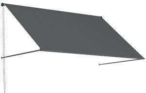 Outsunny Tenda da sole manuale tenda retraibile Inclinazione regolabile 195 x 120 cm protezione UV alluminio poliestere grigio scuro | Aosom Italy