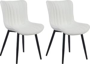 Set di 2 sedie - sedie per sala da pranzo - schienale comodo, facile da pulire - colore amichevole: bianco | materiale: Pelle finta