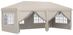 Outsunny Gazebo da giardino esterno 6x3m gazebo pieghevole con Pannelli Anti-UV Altezza Regolabile con Borsa da trasporto beige | Aosom Italy