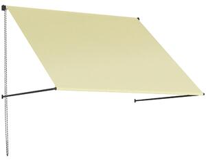Outsunny Tenda da sole manuale retrattile inclinazione regolabile 150 x 116 cm protezione UV alluminio poliestere crema | Aosom Italy