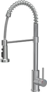 Miscelatore da cucina QUADRON 360°, ALICE SteelQ, colore: acciaio, altezza: 52,5 cm Funzione QFix, miscelatore da cucina in acciaio inox, rubinetto da cucina