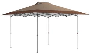 Outsunny Tenda Pieghevole Pop-up 4x4 m con Blocco Centrale UPF50+ Altezza Regolabile Sacchi di Sabbia e Borsa con Ruote Beige e Caffè | Aosom Italy