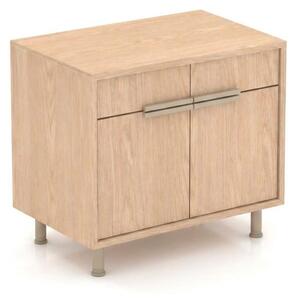 Comodino moderno per l'ufficio, in legno, con design elegante e dotato di ante