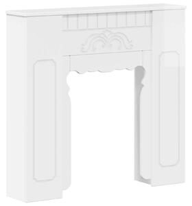 VidaXL Cornice per camino, bianco lucido, 93 x 20 x 89 cm, realizzata in materiale composito di legno