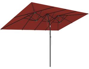 Outsunny Grande ombrellone, altezza regolabile, inclinabile, 150x295x170-214 cm, Bordeaux | Aosom Italy