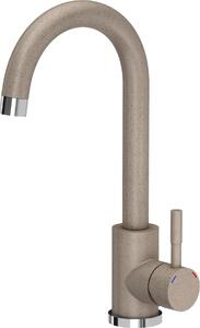 Rubinetto miscelatore da cucina QUADRON KATE SteelQ Rubinetto miscelatore 360°, colore: beige, altezza: 22,3 cm Funzione QFix, rubinetto girevole in acciaio inox per cucina