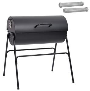 VidaXL Griglia per barbecue con 2 superfici di cottura, 3 pezzi, 80 x 73 x 90 cm, metallo, nero