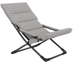 Outsunny Sedia da giardino in metallo pieghevole con cuscino removibile resistente alle intemperie sedia da campeggio sdraio portata 120 kg mobili per giardino terrazza balcone 66B x 94T x 79H cm Grigio | Aosom Italy