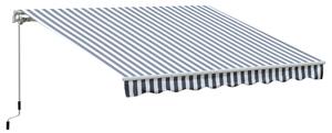 Outsunny Tenda da sole a bracci articolati Protezione solare Manovella Balcone Alluminio Grigio Bianco 2,95 x 2,45 m | Aosom Italy