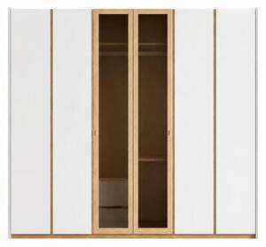 Armadio moderno con eleganti cornici in legno e ante in vetro