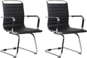 Set di 2 sedie per visitatori - Sedie per ospiti - Manutenzione - Friendly Luxecomfort | Colore: nero | Materiale: Pelle finta