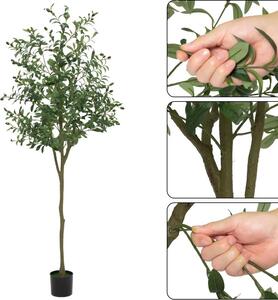 Albero Di Ulivo Artificiale 180 Cm – Pianta Finta Realistica Con Foglie Fatte A Mano, Perfetta Per Interni