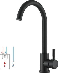 Miscelatore a bassa pressione per cucina, miscelatore nero, miscelatore monocomando per cucina, miscelatore girevole a 360° per lavello, miscelatore monocomando per lavello