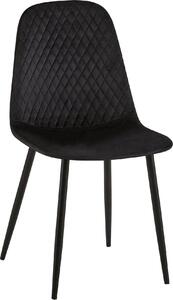 Sedia da pranzo comoda ed elegante - Rivestimento in velluto - Design di facile manutenzione | Materiale: Morbido | Colore: Nero