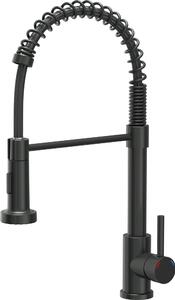 Miscelatore da cucina QUADRON 360°, SALMA NEW SteelQ, colore: Pure Carbon, altezza: 44,5 cm, miscelatore da cucina in acciaio inox, rubinetto da cucina