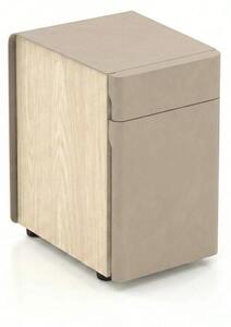 Comodino moderno, decorazione in legno beige, mobile contenitore, ideale per l'ufficio