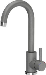 Rubinetto miscelatore da cucina QUADRON KATE SteelQ Rubinetto miscelatore 360°, colore: grigio, altezza: 22,3 cm Funzione QFix, rubinetto da cucina rotante in acciaio inox