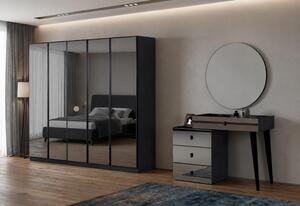 Set da camera da letto: armadio e toeletta, nero, moderno ed elegante