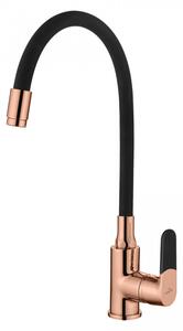 Miscelatore per lavello MAGIC bocca flessibile, nero/oro rosa (BZ-08-L14-V)