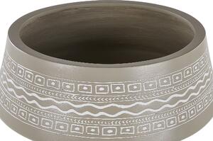 Portavaso in ceramica color talpa rotondo 47 x 47 cm gambe in legno massello moderno scandinavo alto vaso per piante Beliani
