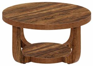 Relaxdays 10021133 Tavolino con Tronco d'Albero D'Acacia, Legno, Oro, 49 x 49 x 54 cm