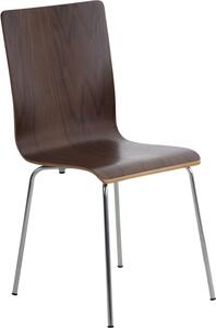 Sedia per visitatori - Sedia per ospiti - Schienale confortevole, struttura in legno e look cromato | colore: noce