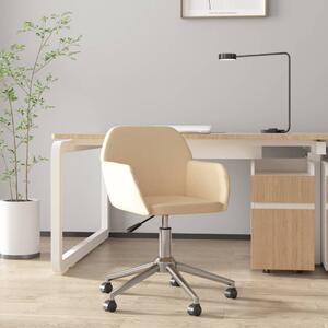 VidaXL Sedia da ufficio girevole in tessuto crema