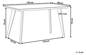 Tavolo da Pranzo da Giardino Grigio Finitura Opaca 140 x 80 cm Alluminio 4 Persone Rettangolare Minimalista Industriale Beliani