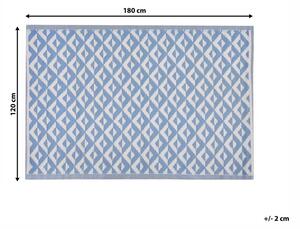Tappeto per esterno Mat Blu Sintetico 120 x 180 cm Diamante Motivo Geometrico Ecologico Moderno Minimalista Beliani
