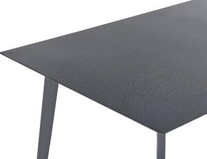 Tavolo da Pranzo da Giardino Grigio Finitura Opaca 140 x 80 cm Alluminio 4 Persone Rettangolare Minimalista Industriale Beliani