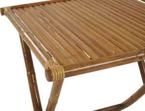 Tavolino Bistrò da Esterno in Legno di Bambù Marrone Chiaro Pieghevole 70 x 70 cm Beliani